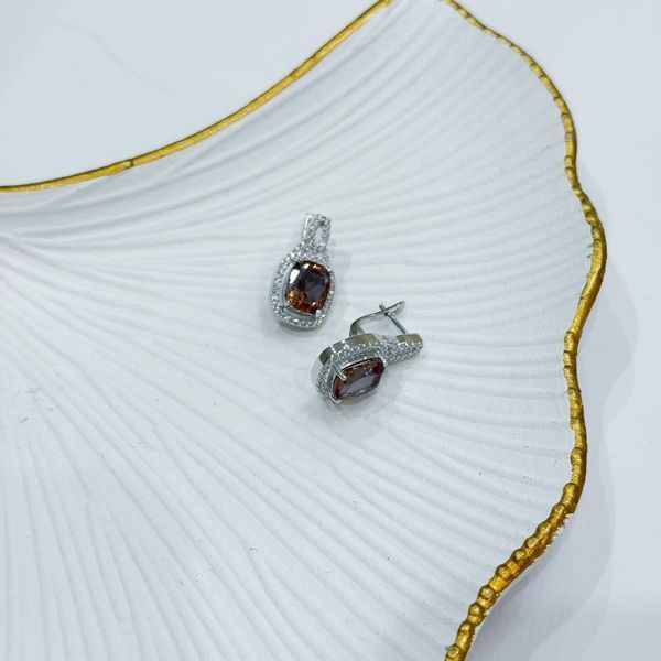 Серебряные серьги с Султанит султанитом 7.4ct (2171331) 2171331 фото