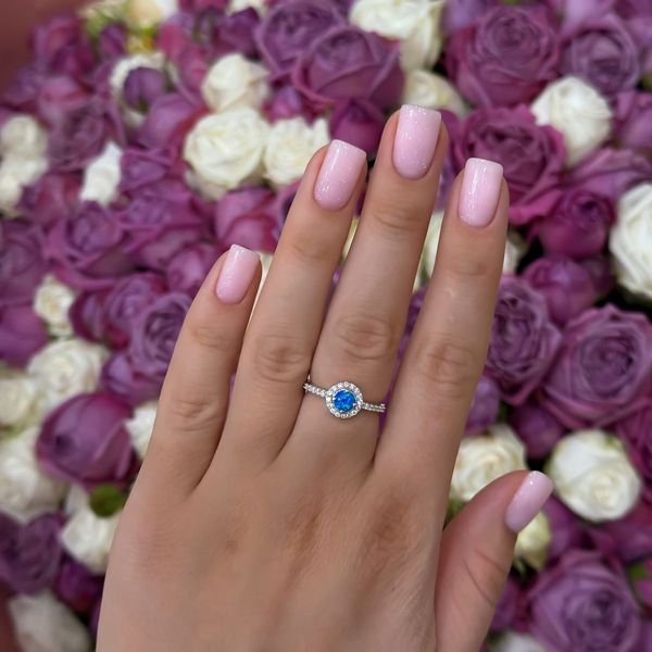 Серебряное кольцо с опалом 0.573ct, вес изделия 1,6 гр (1919859) 17 размер 1919859 фото