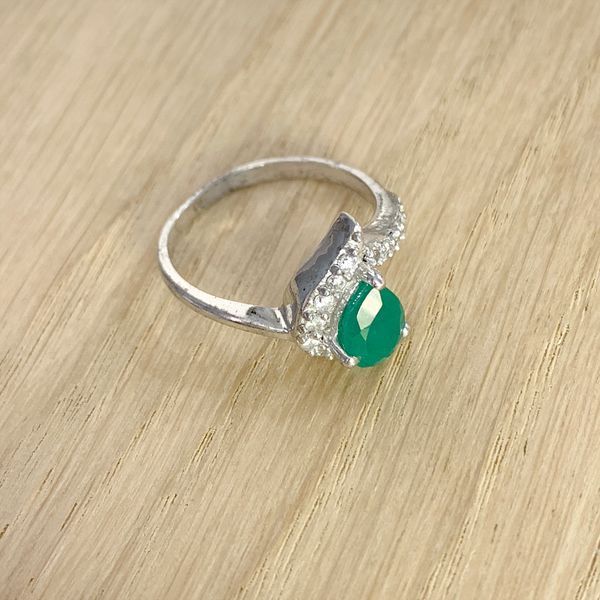 Серебряное кольцо с натуральным агатом, вес изделия 2,67 гр (1179239) 16.5 размер 1179239 фото