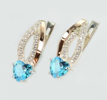 Серебряные серьги с золотыми пластинами 2795762275 фото