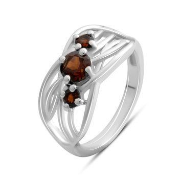 Срібна каблучка з натуральним гранатом 0.883ct, вага виробу 3,23 гр (2182009) 17.5 розмір 2182009 фото