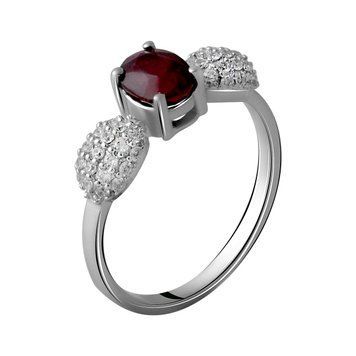 Серебряное кольцо с натуральным рубином 1.865ct, вес изделия 2,89 гр (2060154) 18 размер 2060154 фото