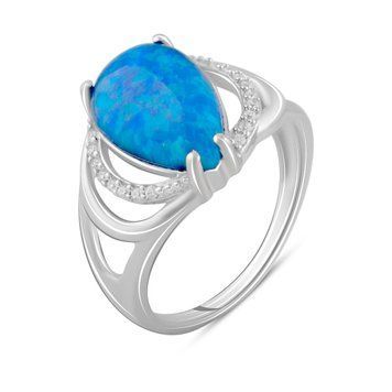Серебряное кольцо с опалом 1.84ct, вес изделия 3,21 гр (2090106) 18 размер 2090106 фото