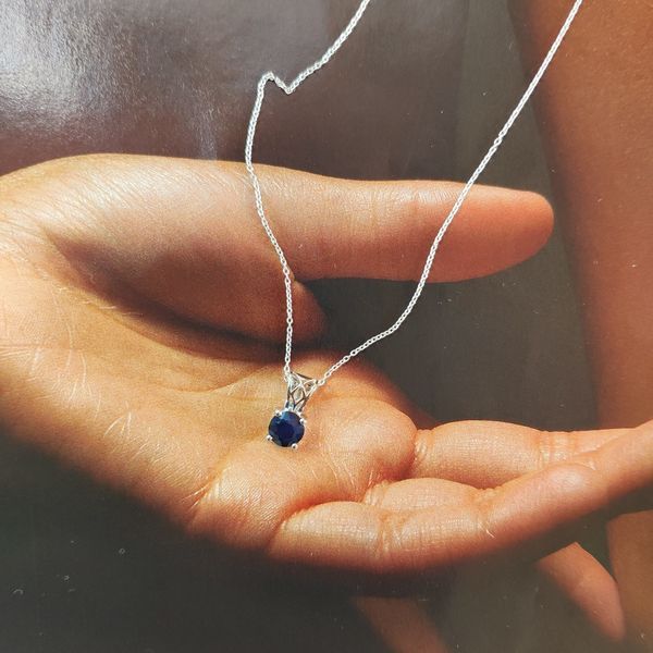 Срібне кольє з натуральним сапфіром 1.036ct, вага виробу 2,23 гр (2118473) 450480 розмір 2118473 фото