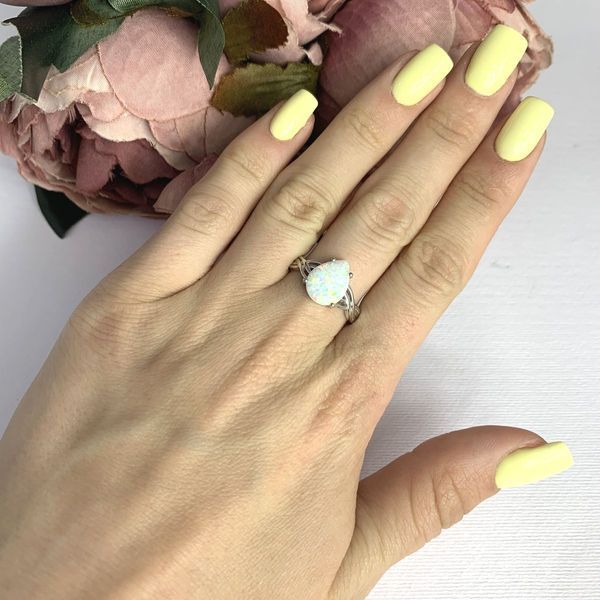 Серебряное кольцо с опалом 1.306ct, вес изделия 2,4 гр (2085744) 17 размер 2085744 фото