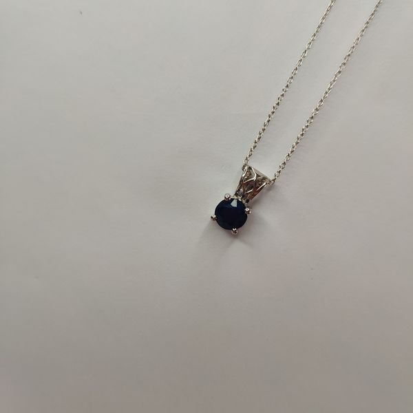 Срібне кольє з натуральним сапфіром 1.036ct, вага виробу 2,23 гр (2118473) 450480 розмір 2118473 фото