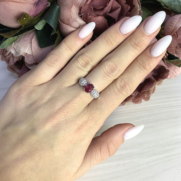 Срібна каблучка з натуральним рубіном 1.865ct, вага виробу 2,89 гр (2060154) 18 розмір 2060154 фото