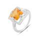 Серебряное кольцо с Натуральным золотим кварцем 4.735ct, фианитами, вес изделия 5,12 гр (2165729) 18 размер 2165729 фото 1