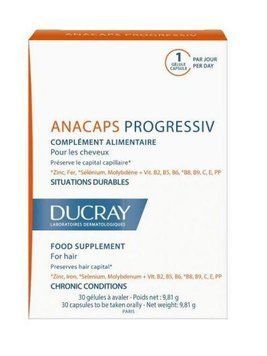 Дюкре Анакапс Прогрессив Капсулы для роста волос и укрепления ногтей Ducray Anacaps Progressive 30 капсул 539519 фото