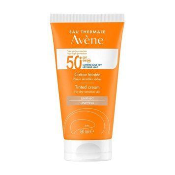 Авен Крем солнцезащитный тональный SPF 50+ для сухой чувствительной кожи Avene Tinted Cream for dry sensitive 259389 фото
