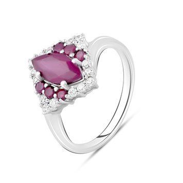 Серебряное кольцо с натуральным рубином 2.078ct, вес изделия 3,45 гр (2108368) 18 размер 2108368 фото