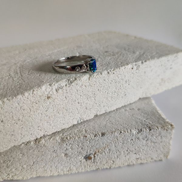 Срібна каблучка з опалом 0.396ct, вага виробу 2,65 гр (2125310) 18 розмір 2125310 фото