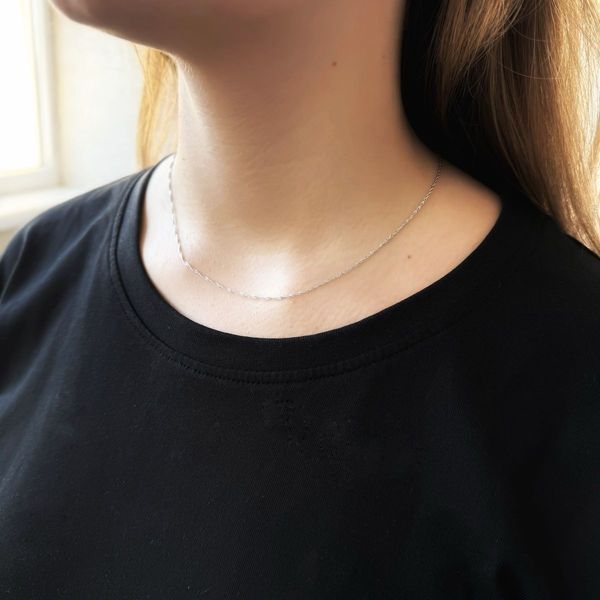 Серебряная цепочка с без камней, вес изделия 1,11 гр (2172253) 400 размер 2172253 фото