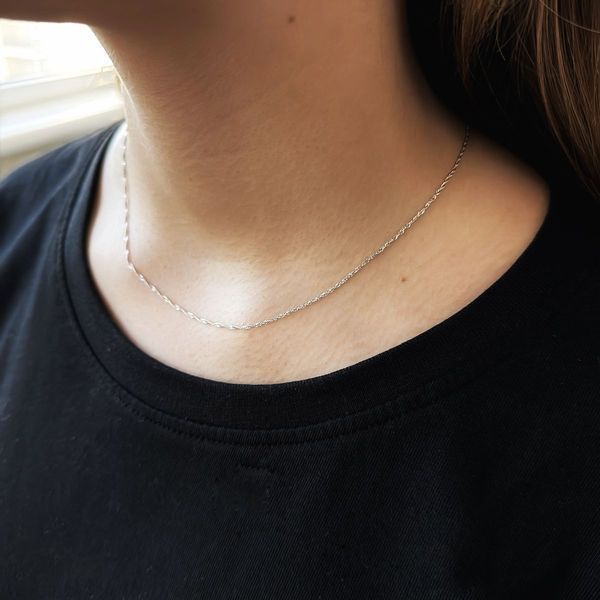 Серебряная цепочка с без камней, вес изделия 1,11 гр (2172253) 400 размер 2172253 фото