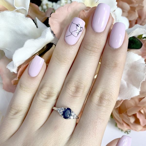 Серебряное кольцо с натуральным сапфиром 1.335ct, вес изделия 2,35 гр (1938263) 17.5 размер 1938263 фото