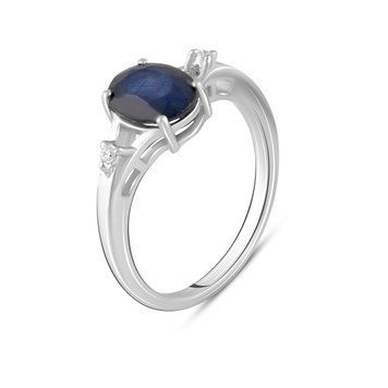 Серебряное кольцо с натуральным сапфиром 2.575ct, вес изделия 3,05 гр (2104803) 18.5 размер 2104803 фото