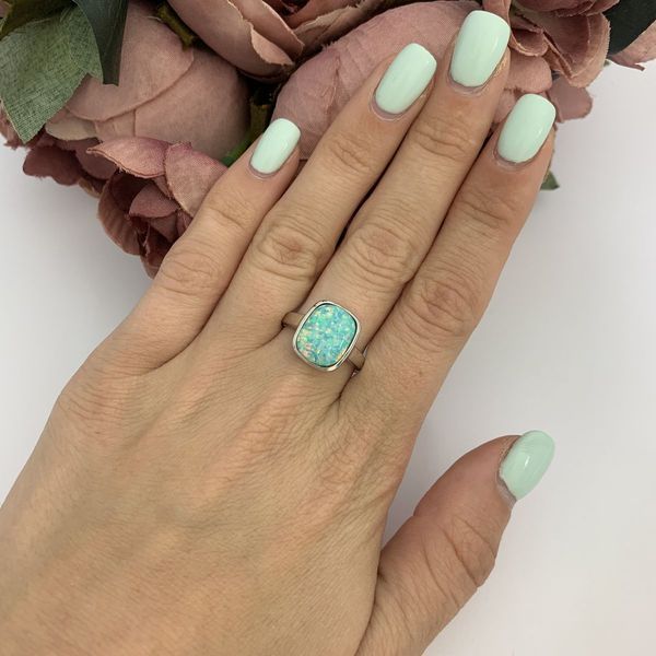 Срібна каблучка з опалом 2.069ct, вага виробу 3,81 гр (2097433) 18 розмір 2097433 фото