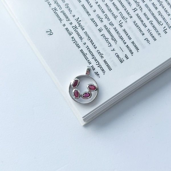 Срібна підвіска з рубіном 1.2ct (2140344) 2140344 фото