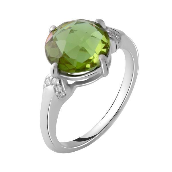 Серебряное кольцо с Султанит султанитом 3.613ct, вес изделия 3,67 гр (2050872) 17.5 размер 2050872 фото