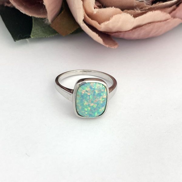 Срібна каблучка з опалом 2.069ct, вага виробу 3,81 гр (2097433) 18 розмір 2097433 фото
