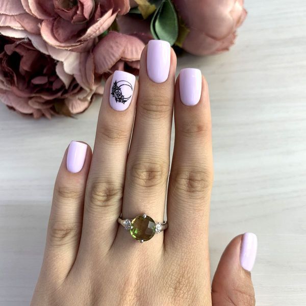 Серебряное кольцо с Султанит султанитом 3.613ct, вес изделия 3,67 гр (2050872) 17.5 размер 2050872 фото