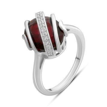 Срібна каблучка з натуральним гранатом 4.055ct, вага виробу 4,35 гр (2182214) 18 розмір 2182214 фото