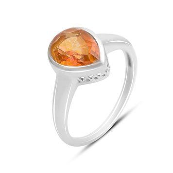 Срібна каблучка з Натуральним золотим кварцом 1.787ct, вага виробу 2,99 гр (2165743) 18 розмір 2165743 фото