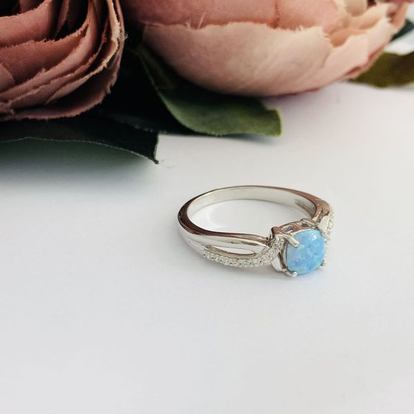 Срібна каблучка з опалом 0.373ct, вага виробу 2,82 гр (2097457) 17 розмір 2097457 фото
