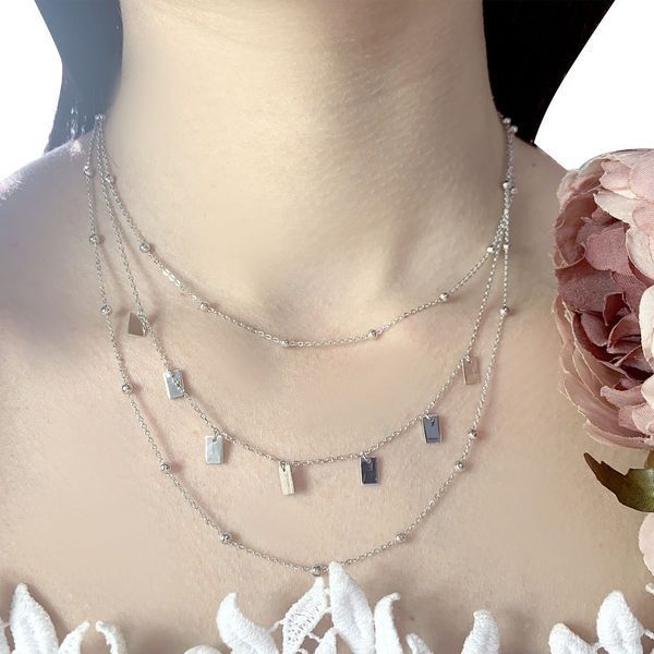 Серебряное колье с без камней, вес изделия 8,01 гр (2014270) 450480 размер 2014270 фото
