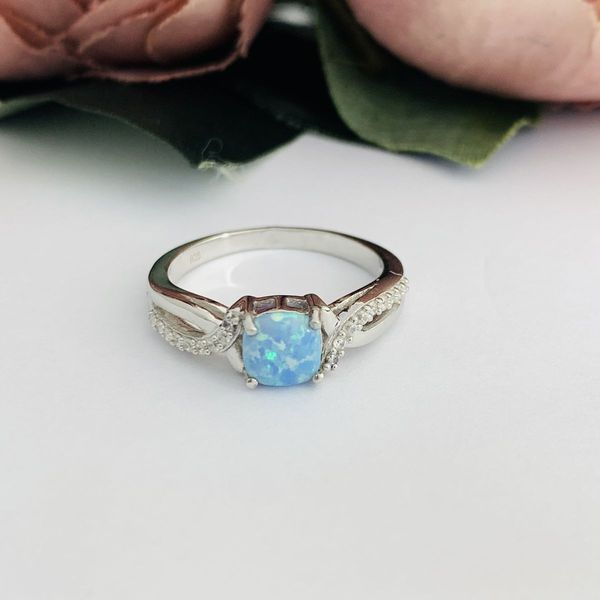 Срібна каблучка з опалом 0.373ct, вага виробу 2,82 гр (2097457) 17 розмір 2097457 фото