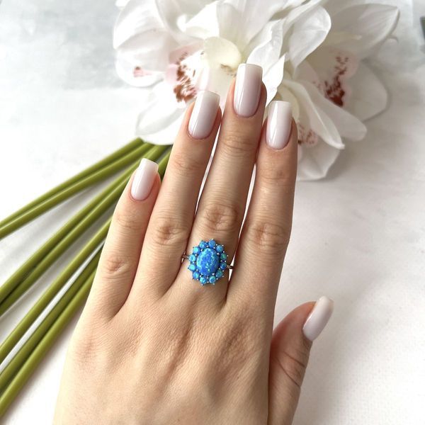 Срібна каблучка з опалом 1.417ct, вага виробу 3,53 гр (2151845) 18 розмір 2151845 фото