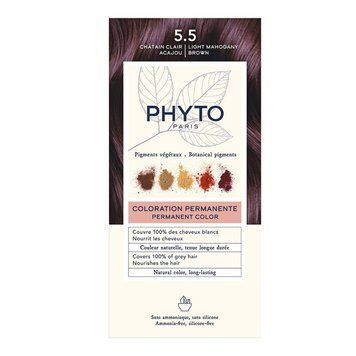 Фито Фитоколор крем-краска 5.5 светлый шатен акажу Phyto PhytoColor Permanent Color 5.5 Light Mahogany Brown PH1001081AA фото