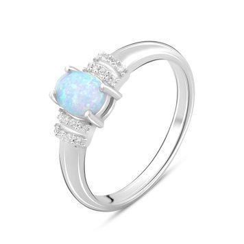 Срібна каблучка з опалом 0.525ct, вага виробу 2,37 гр (2097570) 17.5 розмір 2097570 фото