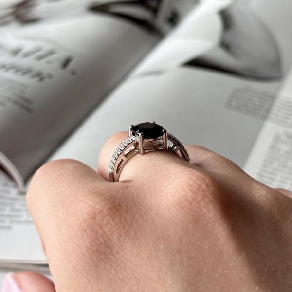 Серебряное кольцо с натуральным сапфиром 3.477ct, вес изделия 3,53 гр (2157861) 18.5 размер 2157861 фото