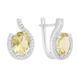 Срібні сережки з Натуральним зеленим кварцом 5.125ct, фіанітами (2162209) 2162209 фото 1