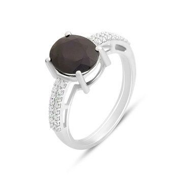 Срібна каблучка з натуральним сапфіром 3.477ct, вага виробу 3,4 гр (2157861) 17.5 розмір 2157861 фото