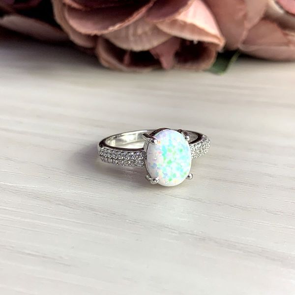 Серебряное кольцо с опалом 1.493ct, вес изделия 2,86 гр (1958759) 17.5 размер 1958759 фото
