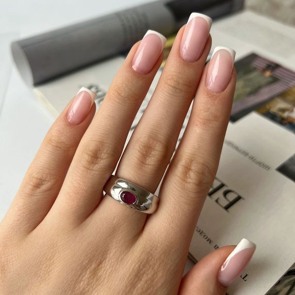 Серебряное кольцо с натуральным рубином 0.467ct, вес изделия 5,29 гр (2140450) 18.5 размер 2140450 фото