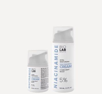 Екстра зволожуючий нічний крем-бустер з ніацинамідом 5% та ГАМК Extra Noisturizing Cream Niacinamide 5% BIOLAB Estetic, 30 мл BIO7007 фото