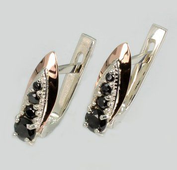 Серебряные серьги с золотыми пластинами 2795762232 фото