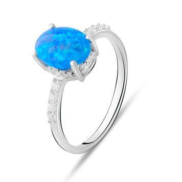 Срібна каблучка з опалом 1.114ct, вага виробу 1,83 гр (2072508) 18.5 розмір 2072508 фото