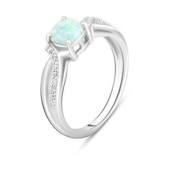 Срібна каблучка з опалом 0.373ct, вага виробу 2,96 гр (2097617) 17 розмір 2097617 фото