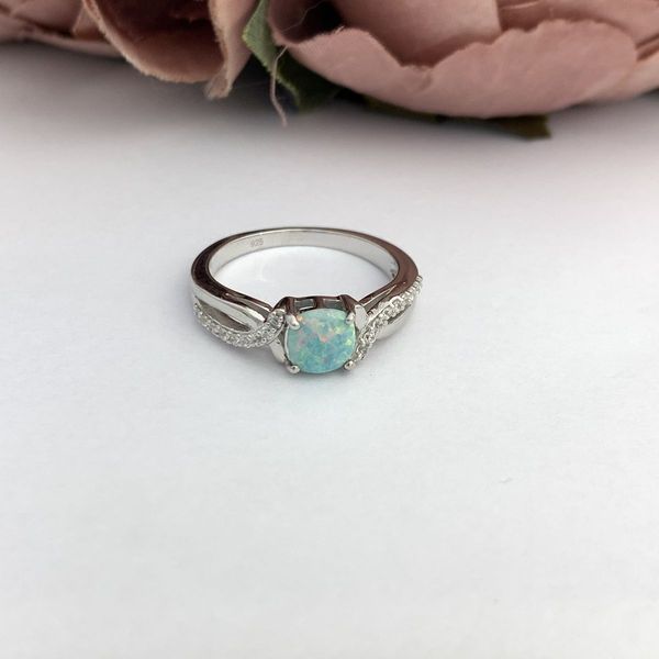 Срібна каблучка з опалом 0.373ct, вага виробу 2,96 гр (2097617) 17 розмір 2097617 фото