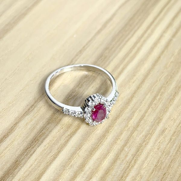 Серебряное кольцо с натуральным рубином 1.19ct, вес изделия 1,95 гр (1959527) 17.5 размер 1959527 фото