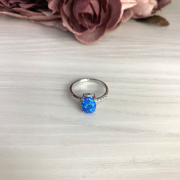 Срібна каблучка з опалом 1.114ct, вага виробу 1,83 гр (2072508) 18.5 розмір 2072508 фото