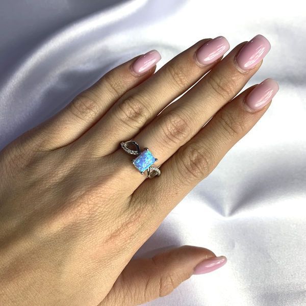 Срібна каблучка з опалом 0.951ct, вага виробу 2,93 гр (2060789) 17.5 розмір 2060789 фото