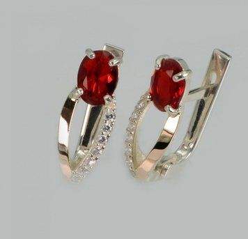 Серебряные серьги с золотыми пластинами 2795762233 фото