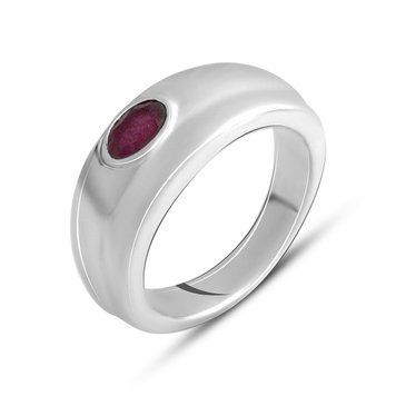 Серебряное кольцо с натуральным рубином 0.467ct, вес изделия 5,04 гр (2140450) 17 размер 2140450 фото