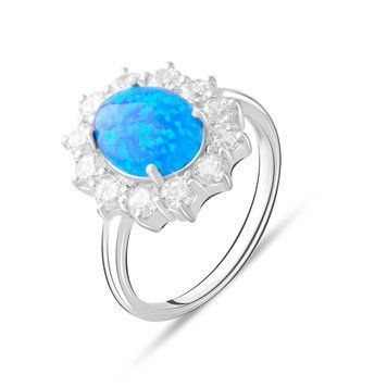 Серебряное кольцо с опалом 0.867ct, вес изделия 4,14 гр (2072539) 17.5 размер 2072539 фото