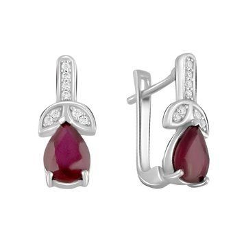 Срібні сережки з натуральним рубіном 2.838ct (2105886) 2105886 фото
